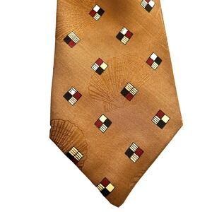 Polo Ralph Lauren Crest Nautical Shell HandMade 100% Silk Tie Made USA Brown NWT